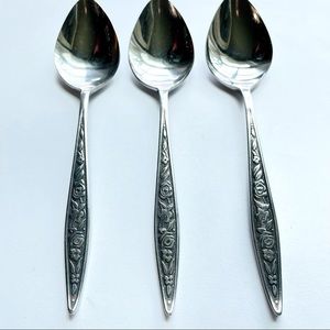 Ekco Eterna Santiago stainless flatware 4 Spoons MCM vintage Japan